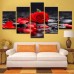 Wall Art 5 Pieces Red Rose Flowers Pictures Modular Prints Stone Petal Poster    273355698625